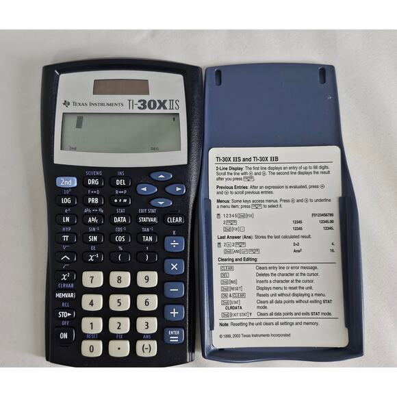 TEXAS INSTRUMENT BLUE / BLACK TI-30X IIS SCIENTIFIC MATH CALCULATOR - Picture 2 of 5